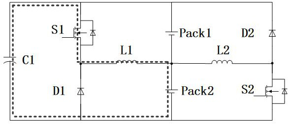 Series lithium battery pack voltage balancing device and control method