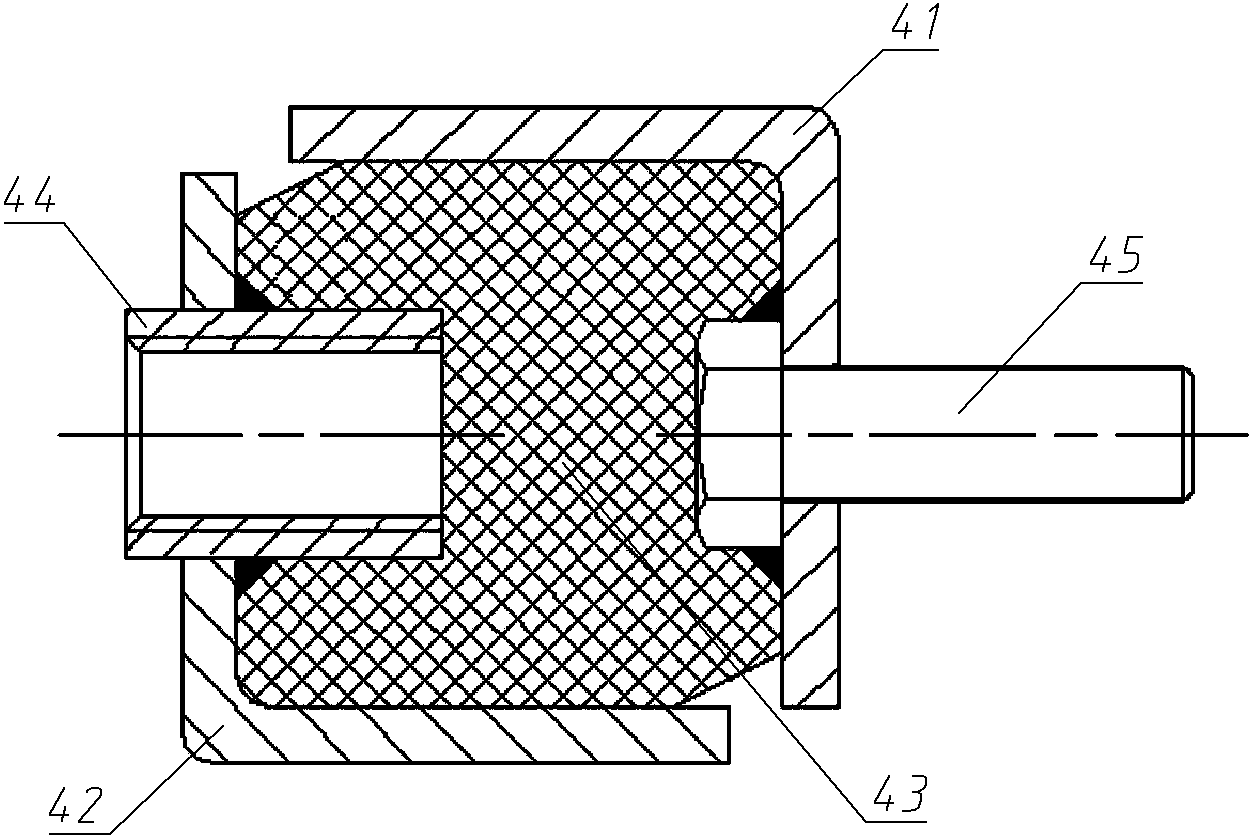 Vibration absorbing device, vehicle spare tire support with same and vehicle