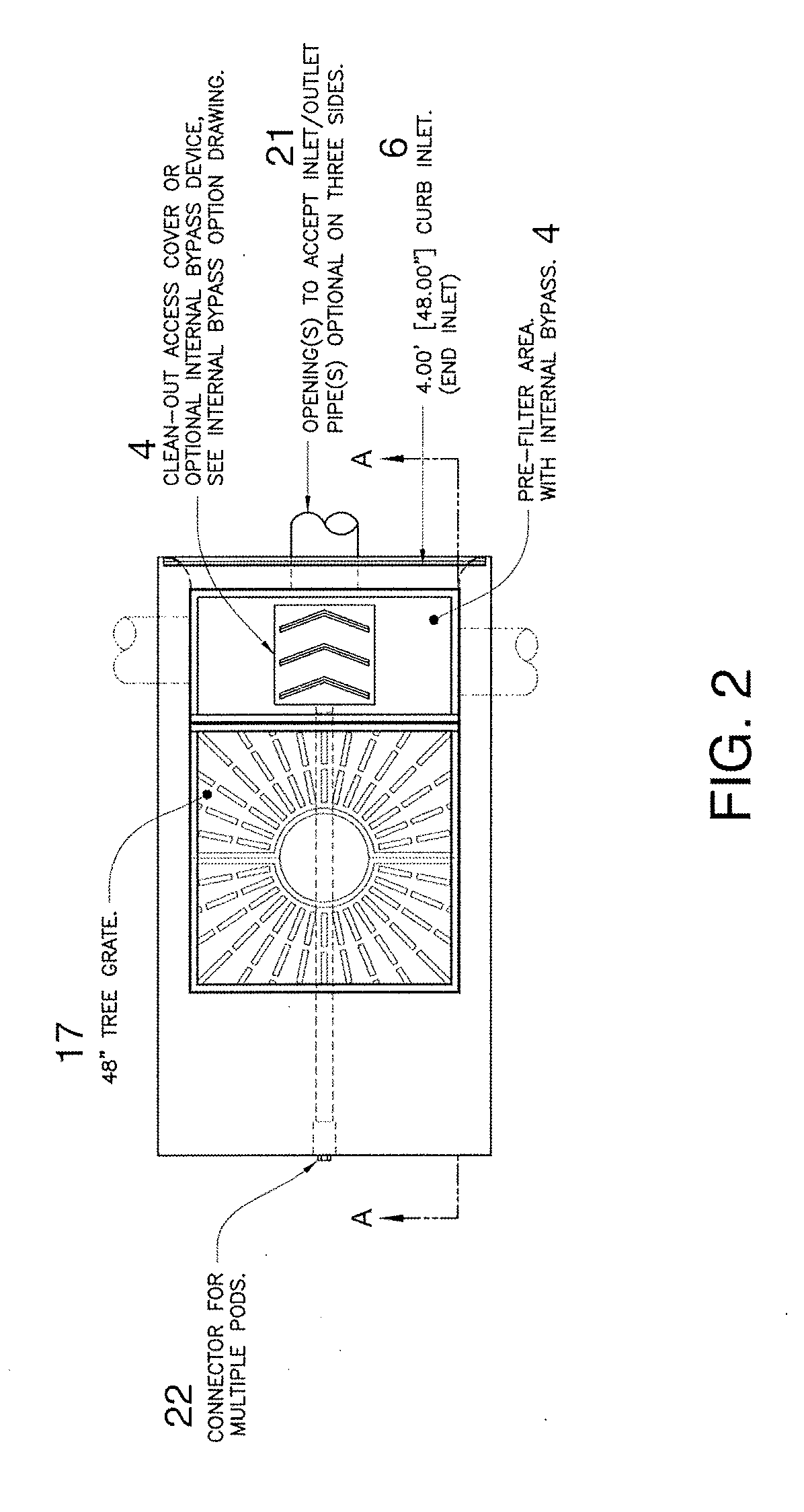 Bioretention System with Internal High Flow Bypass