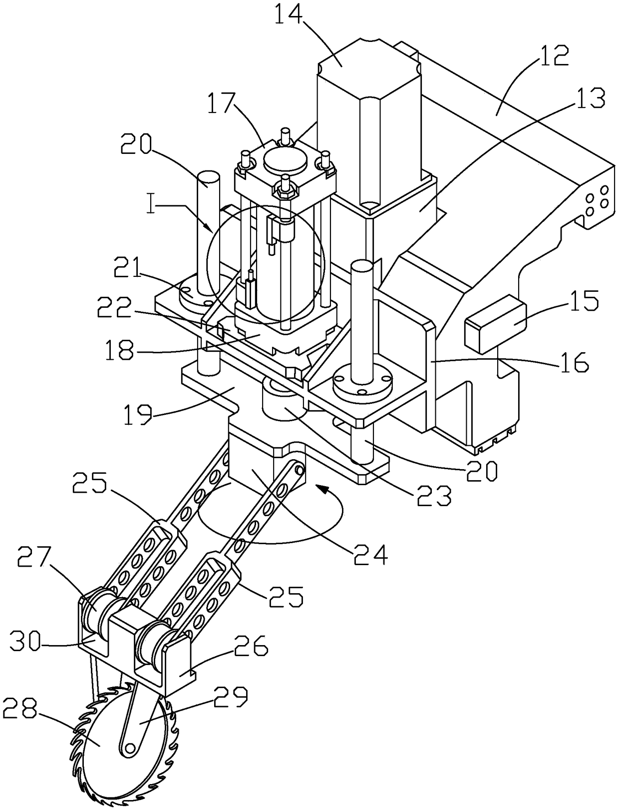 Stainless steel folded water blocking structure construction method and steel cutting device