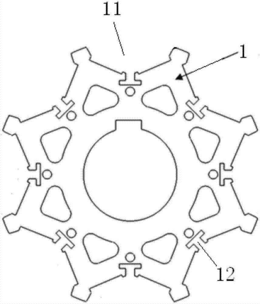 Rotor silicon steel sheet structure