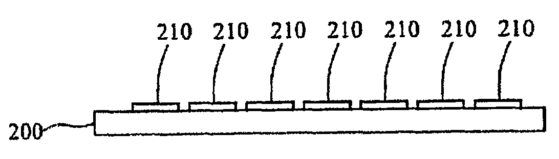 Wafer acceptance testing method, contact mat and probe card