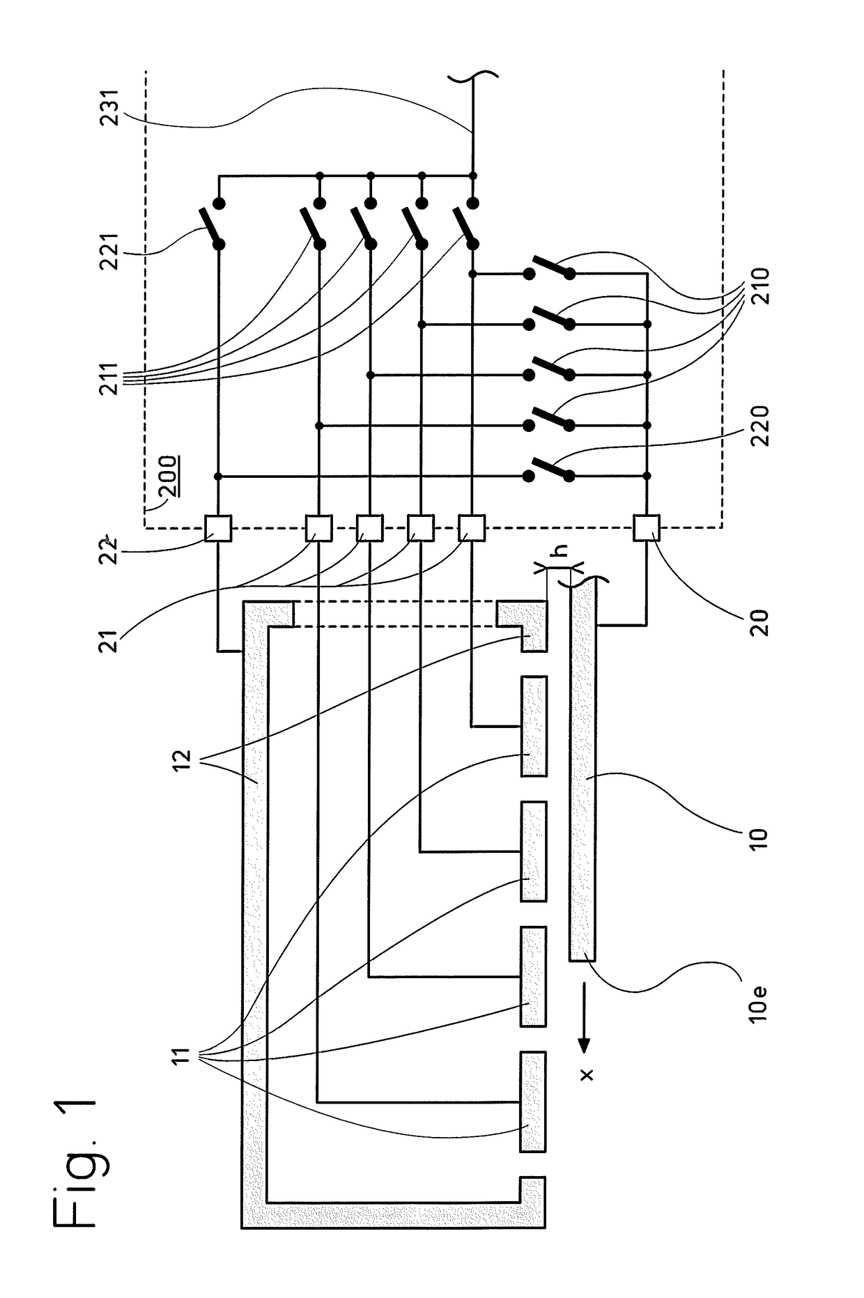 Position sensing device and method using self-capacitance