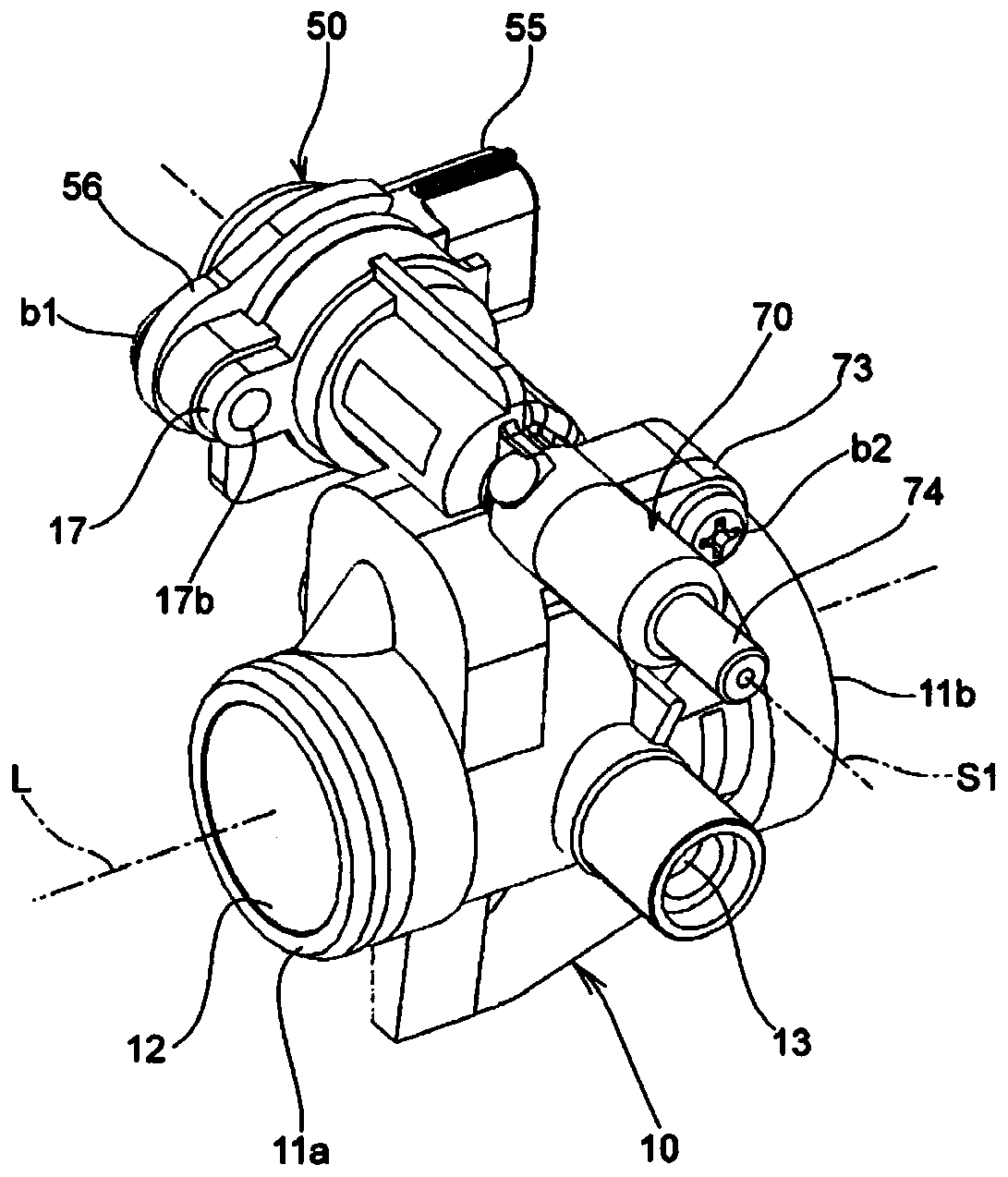 Throttle device and fuel evaporative gas recovery system