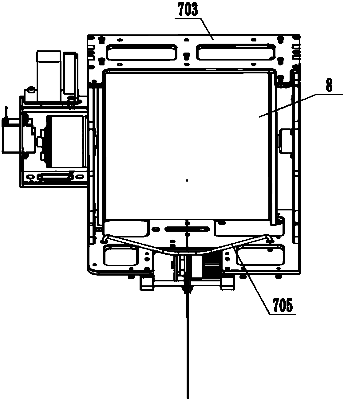 Automatic wire stringing and breaking device for a UAV (unmanned aerial vehicle)