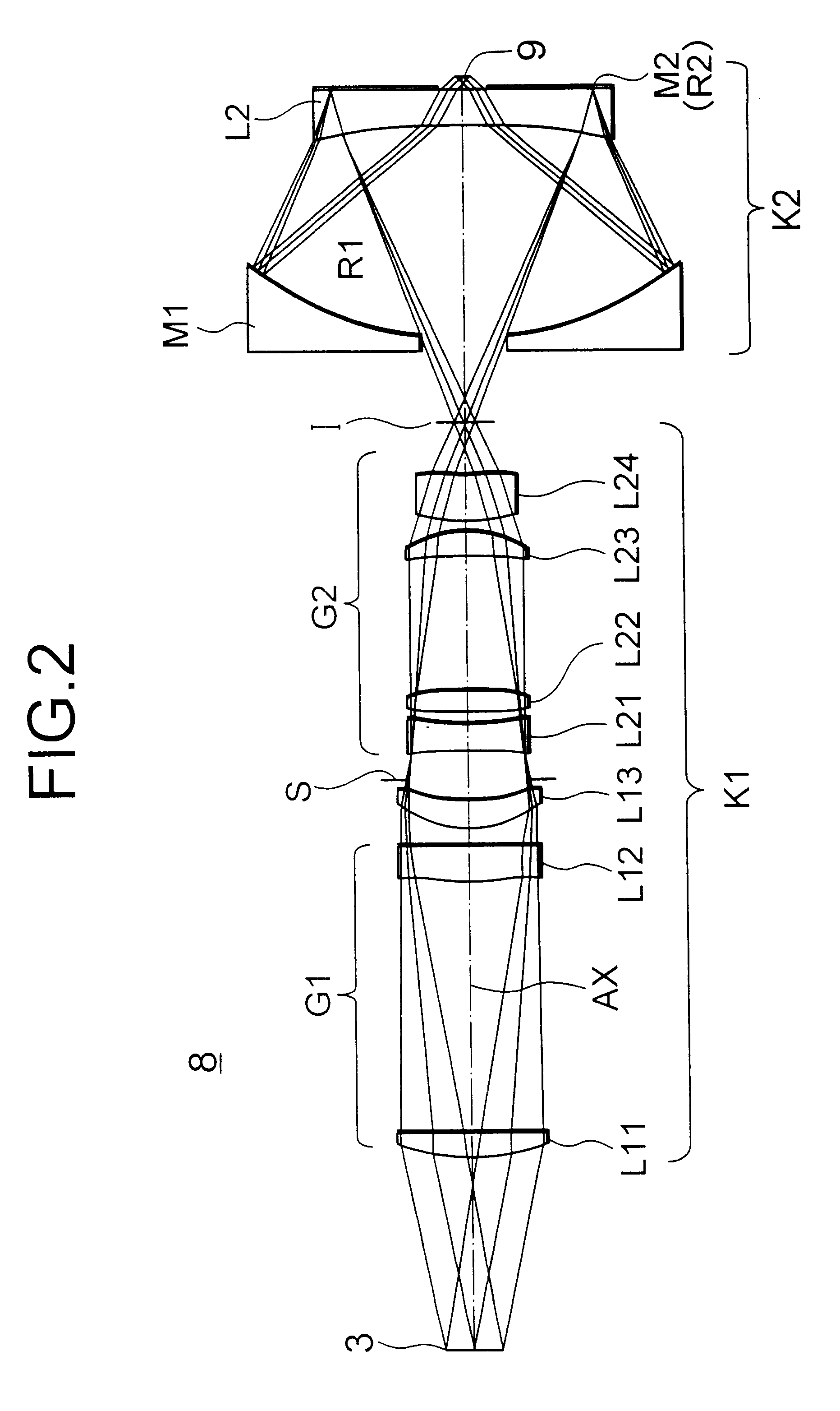 Catadioptric imaging system and a projection exposure apparatus provided with said imaging system