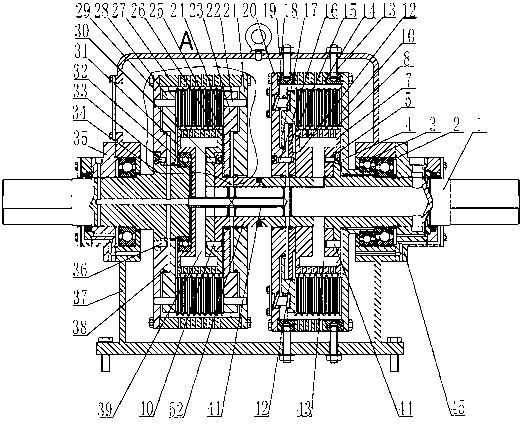 Brake-type liquid viscosity transmission device