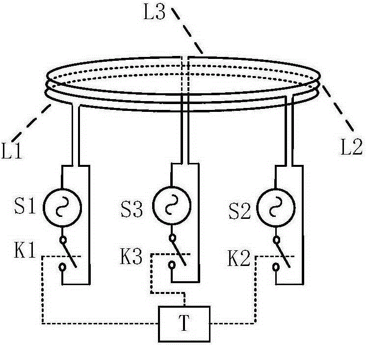 Single-probe three-coil maglev train gap sensor with fault location function