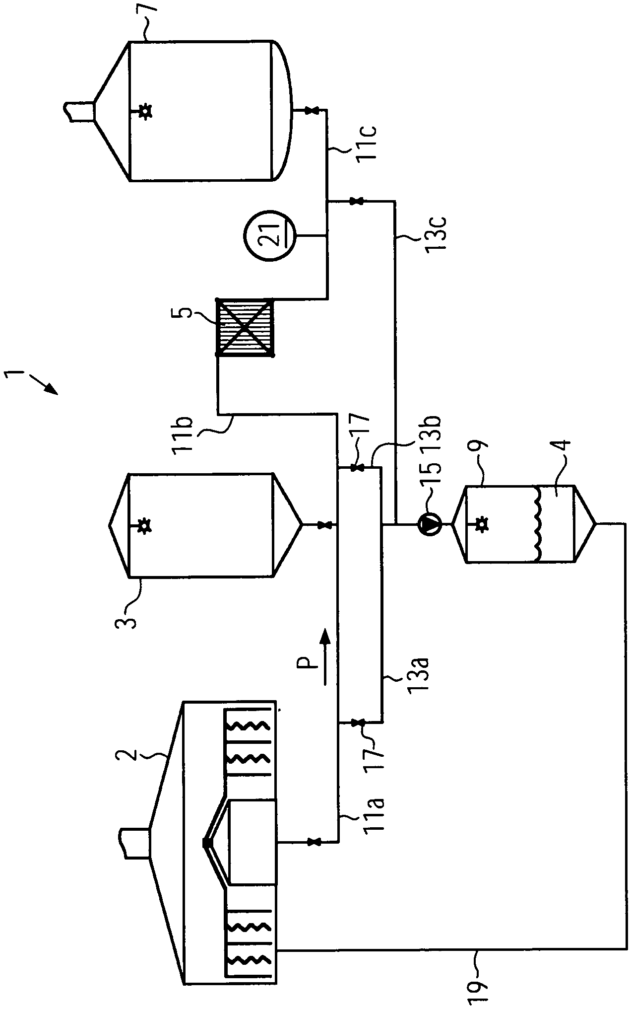 Method and device for conducting media in a brewing system