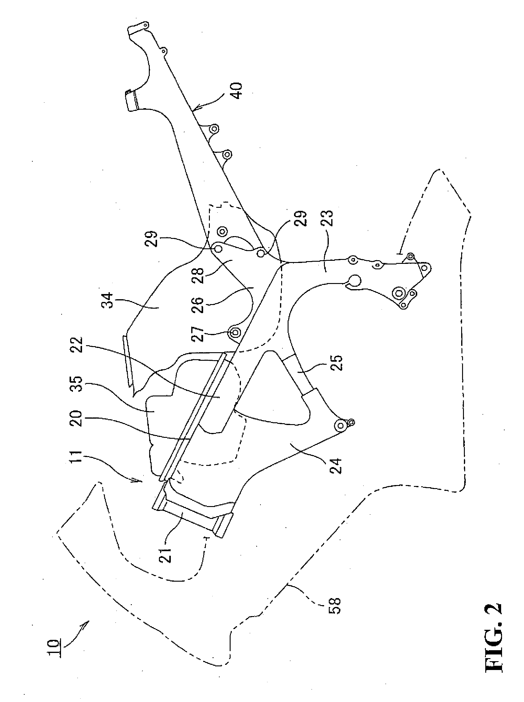 Seat rail structure of motorcycle