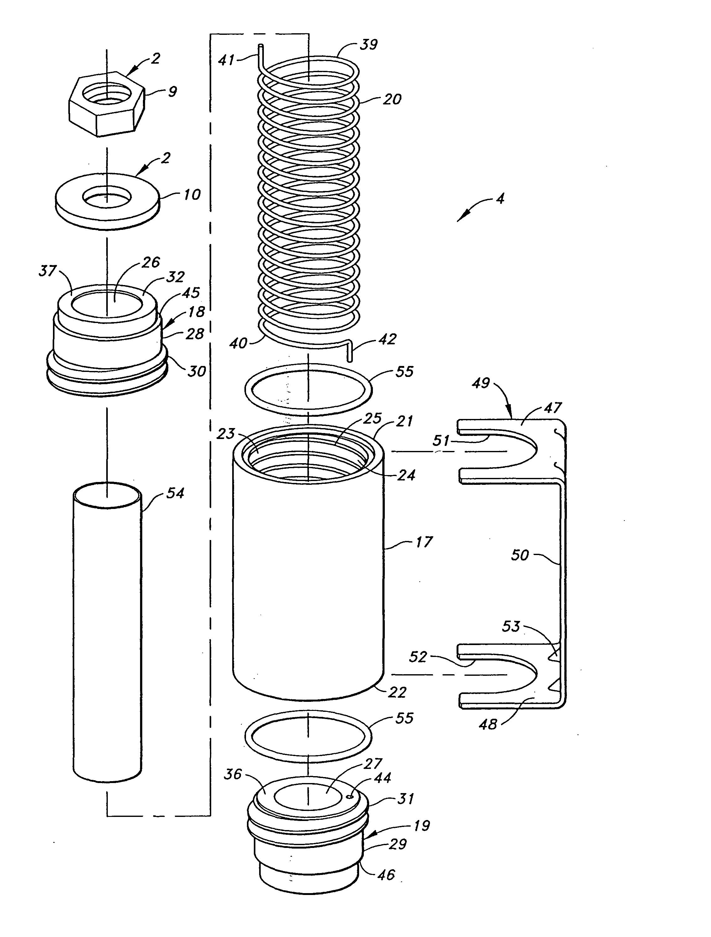 Automatic take-up device with internal spring