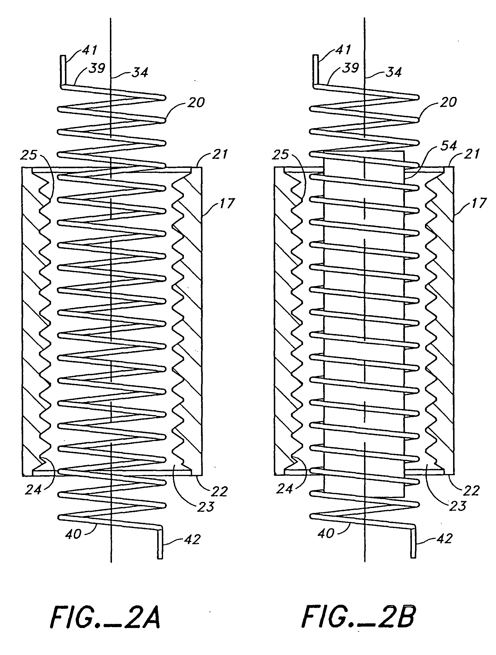 Automatic take-up device with internal spring