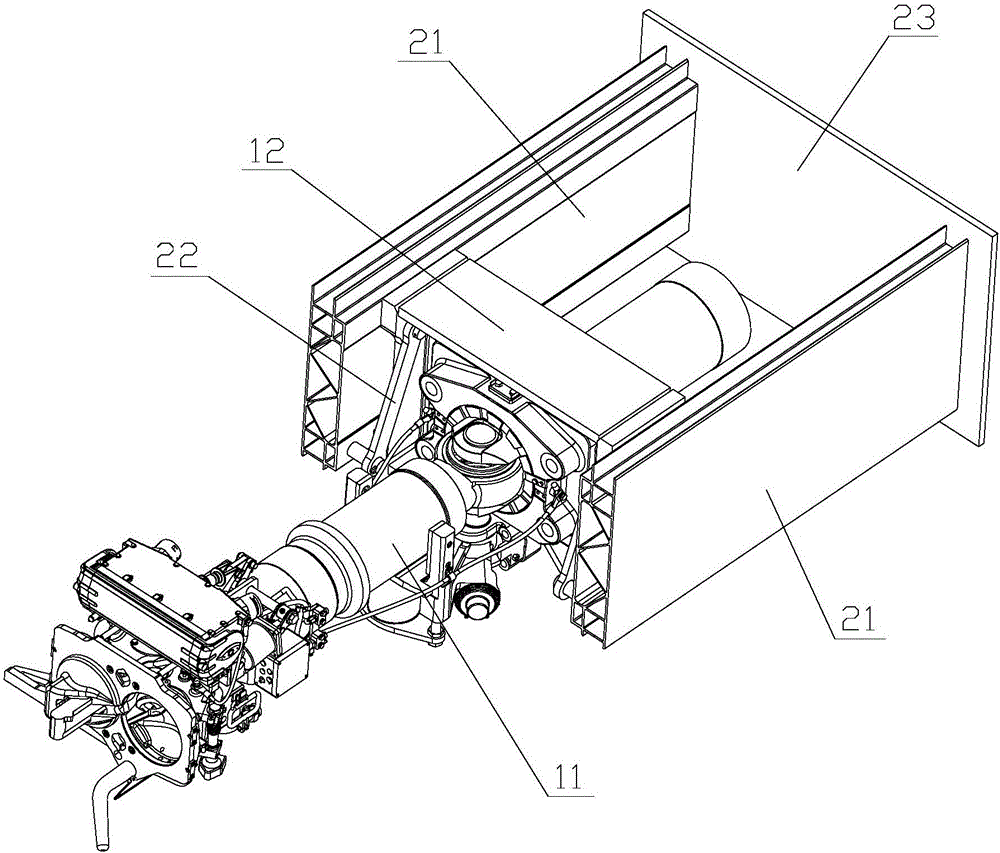 Draw gear component and railway vehicle provided with draw gear component