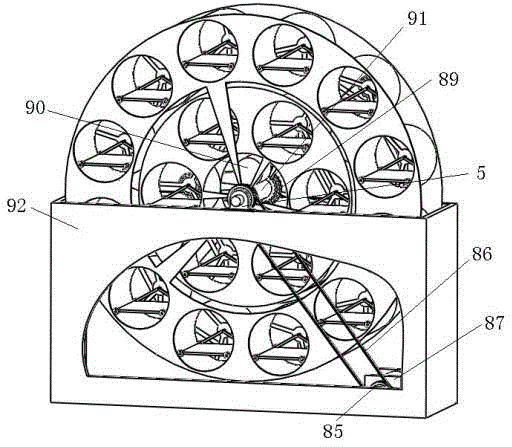 Dual ring circle split-typed vertically rotating stereo garage