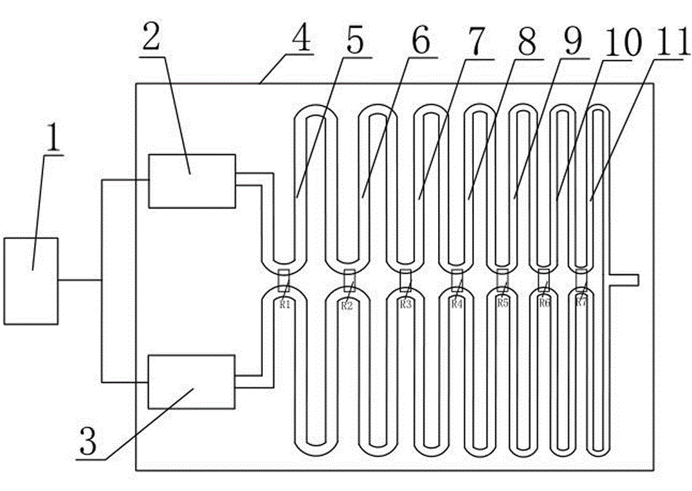 Device for increasing output power of microstrip type short-rise-time double-exponential pulse source