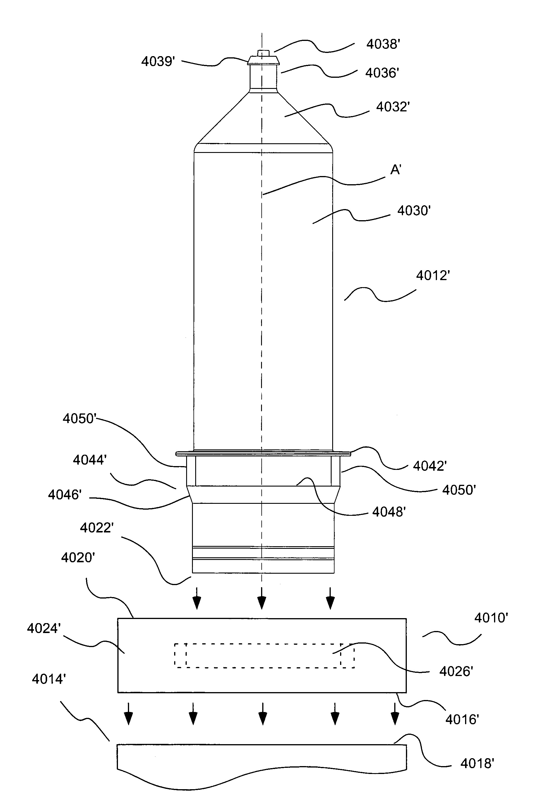 Front-loading syringe for medical injector having a flexible syringe retaining ring