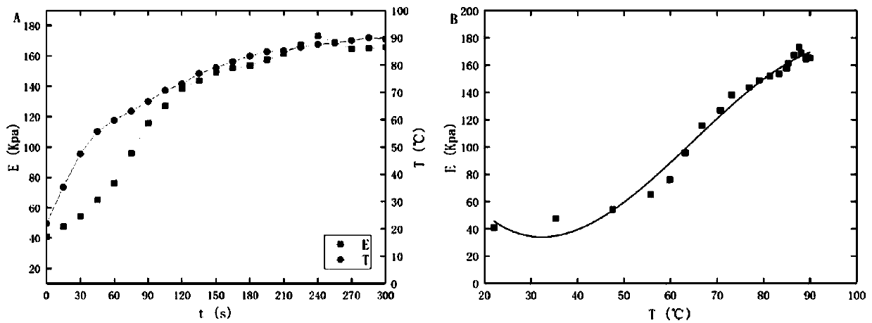 Temperature-based real-time evaluation method and temperature-based real-time evaluation device for Young's modulus of microwave ablation tissue