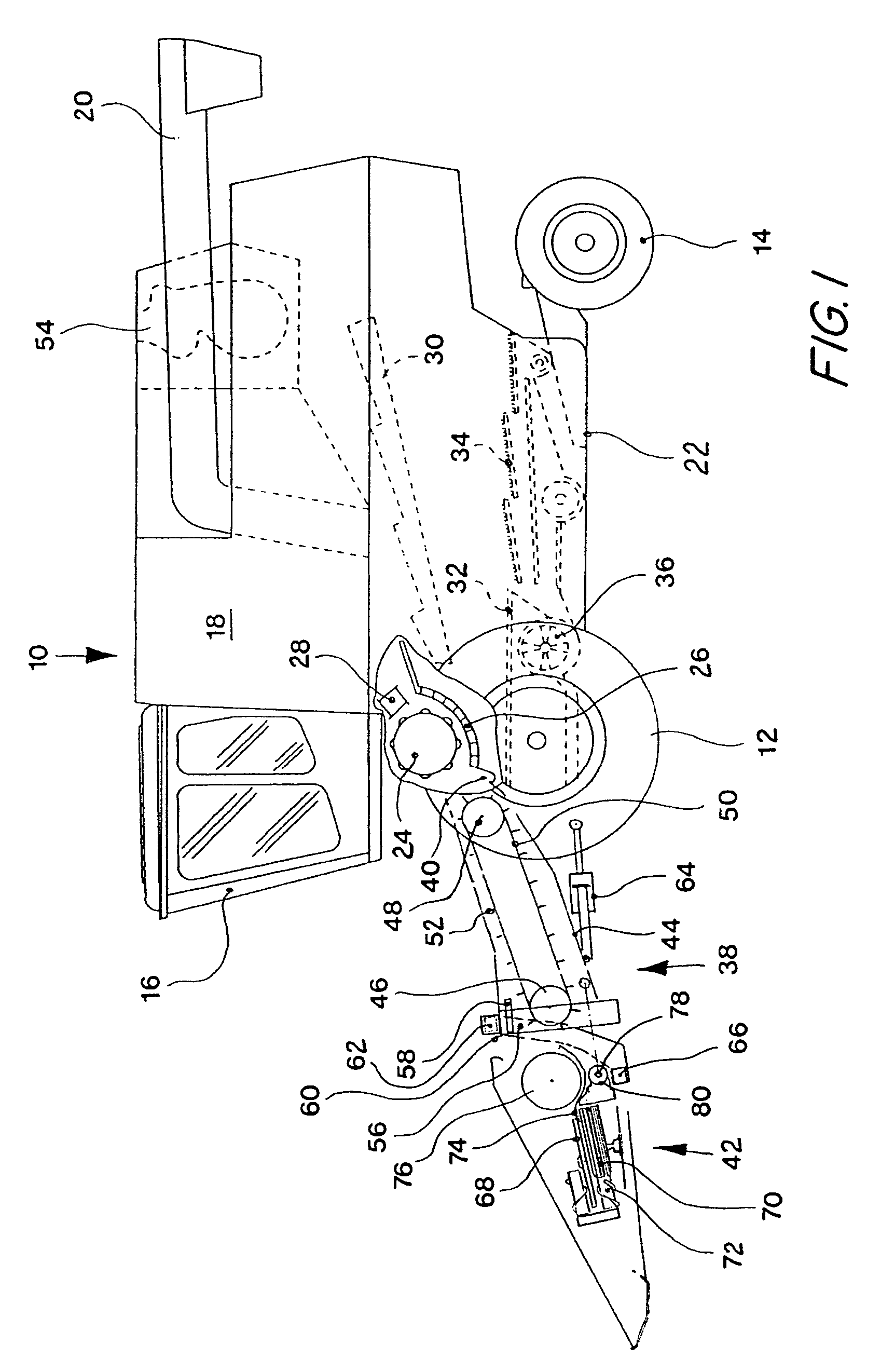 Drive train for a header of a harvesting machine