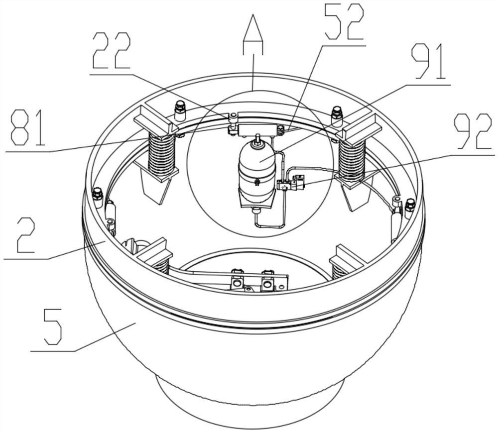 Connecting and disconnecting device and disconnecting method for deep sea escape cabin