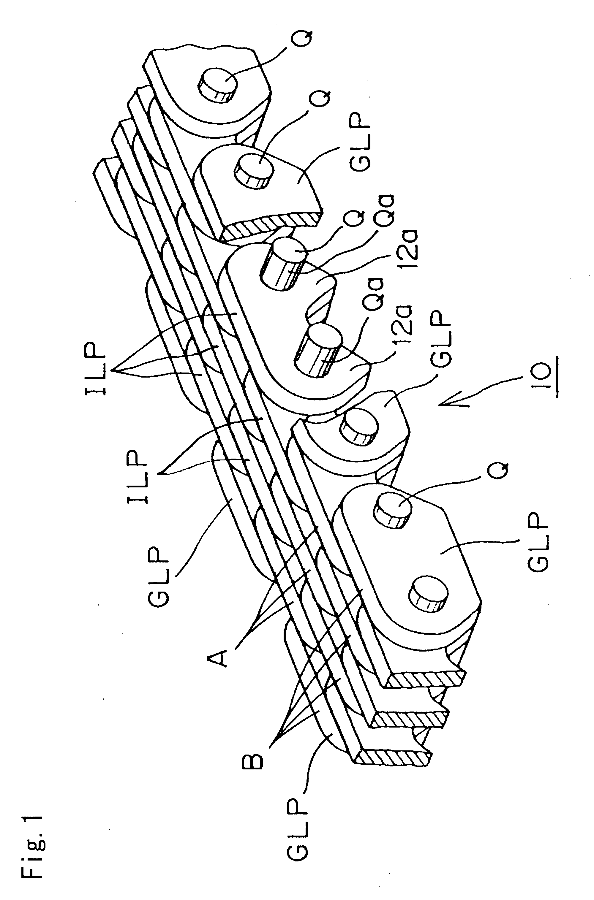 Chain for use in automobile engine