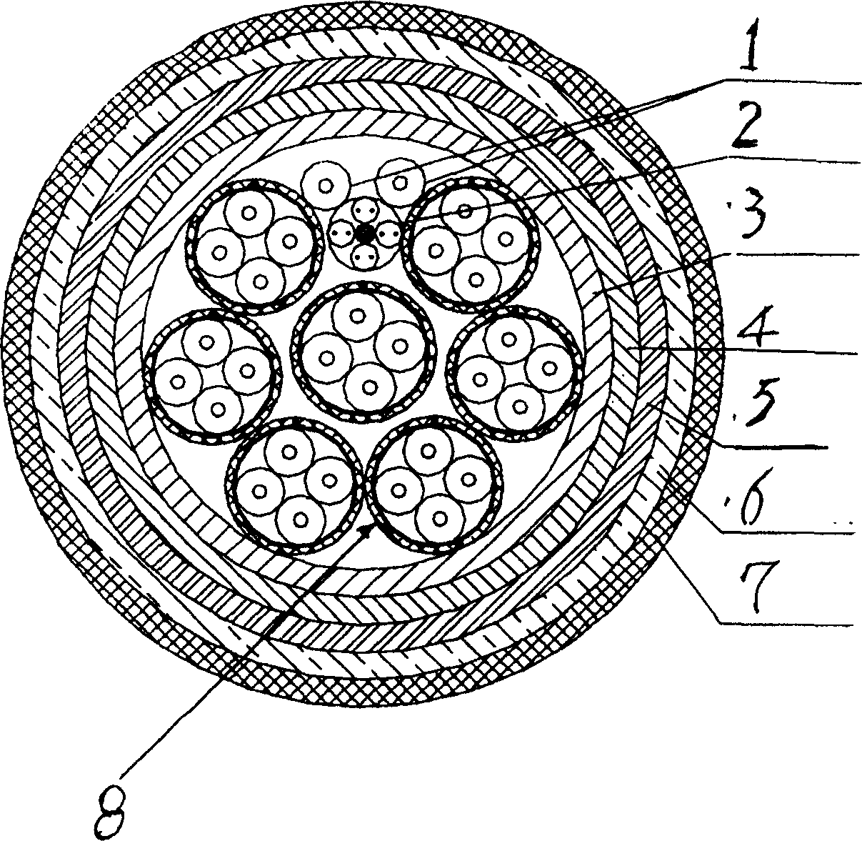 Digital internally shielded photoelectric integrated cable for railway