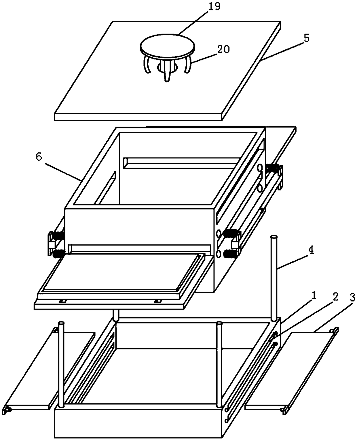 Quick adhesion device for square composite plates