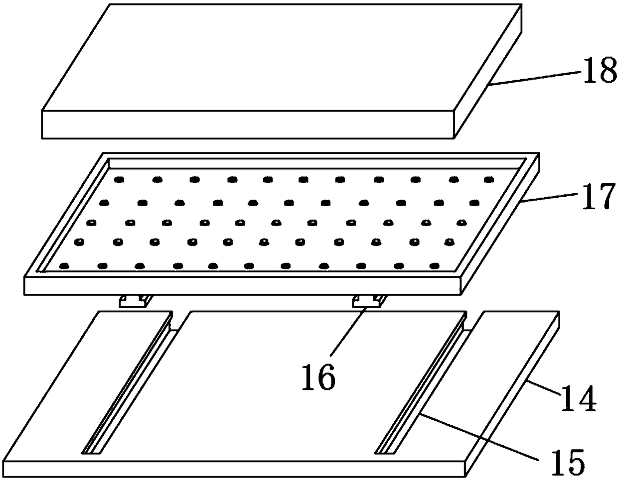 Quick adhesion device for square composite plates