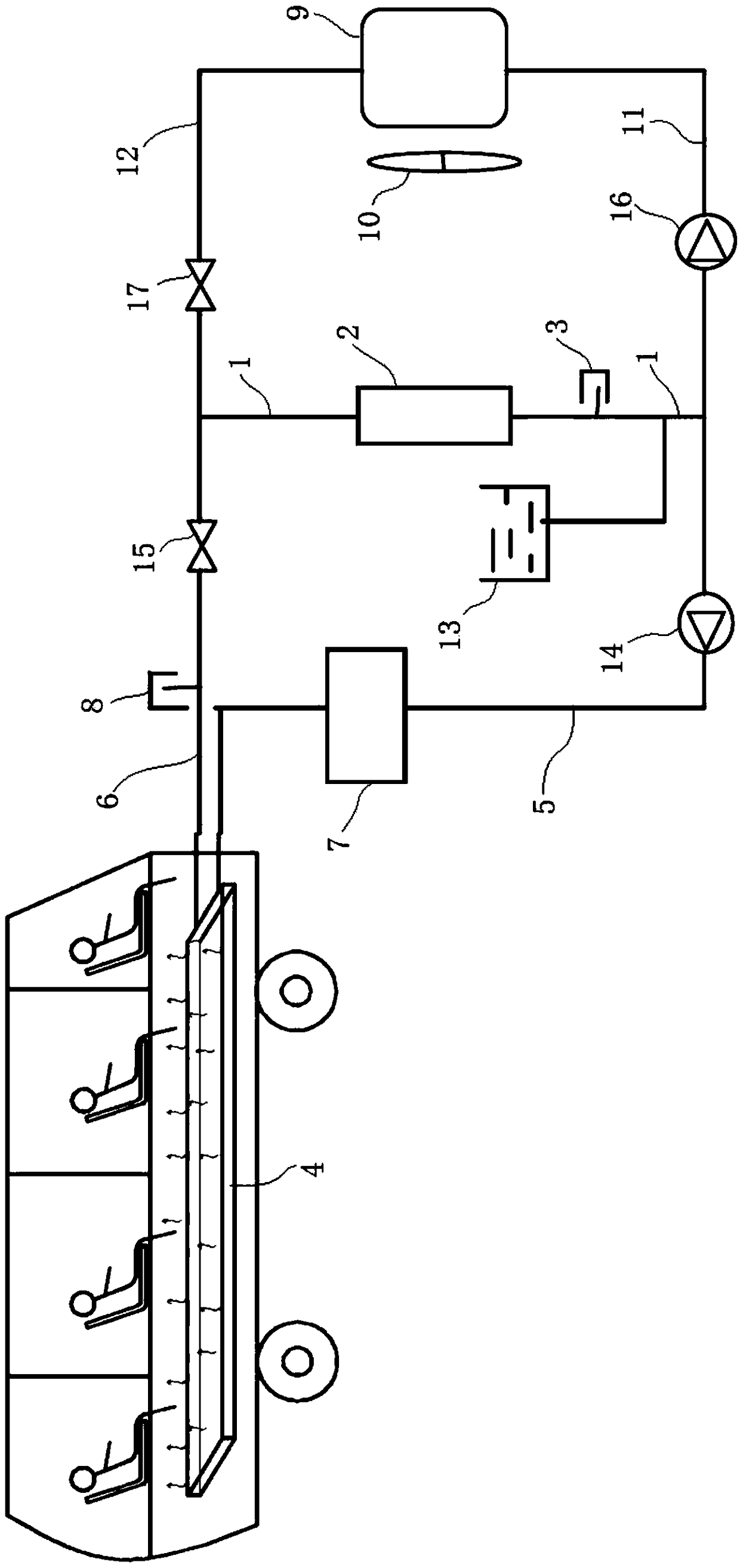 Energy-saving heating system for new energy electric vehicle and working method thereof