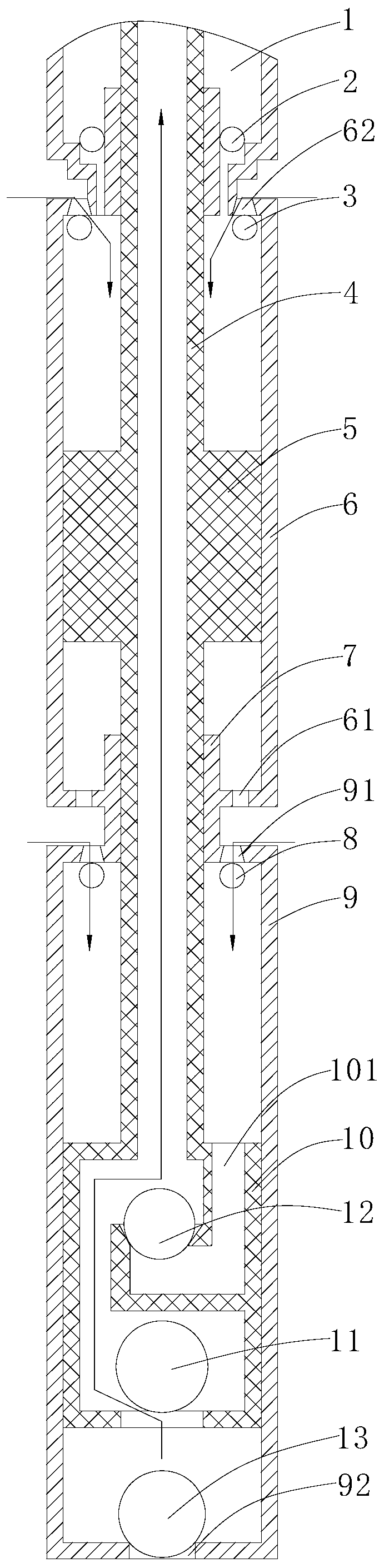 Multi-chamber reciprocating liquid extracting device