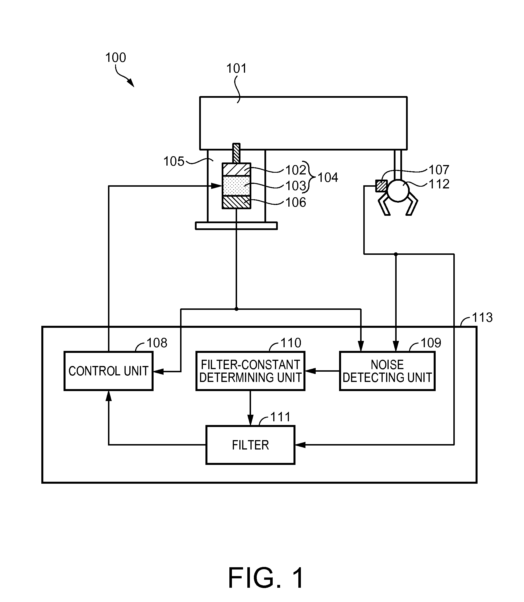 Robot and noise removing method for the robot