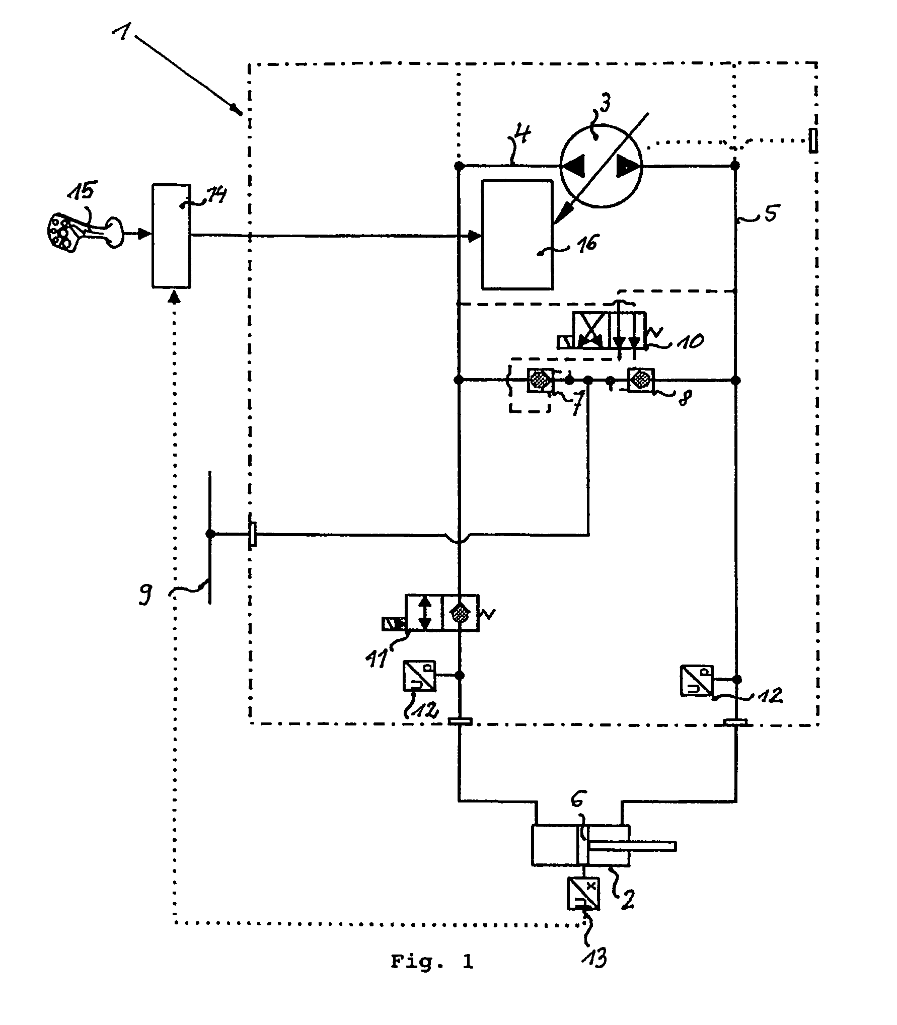 Hydraulic system for linear drives controlled by a displacer element