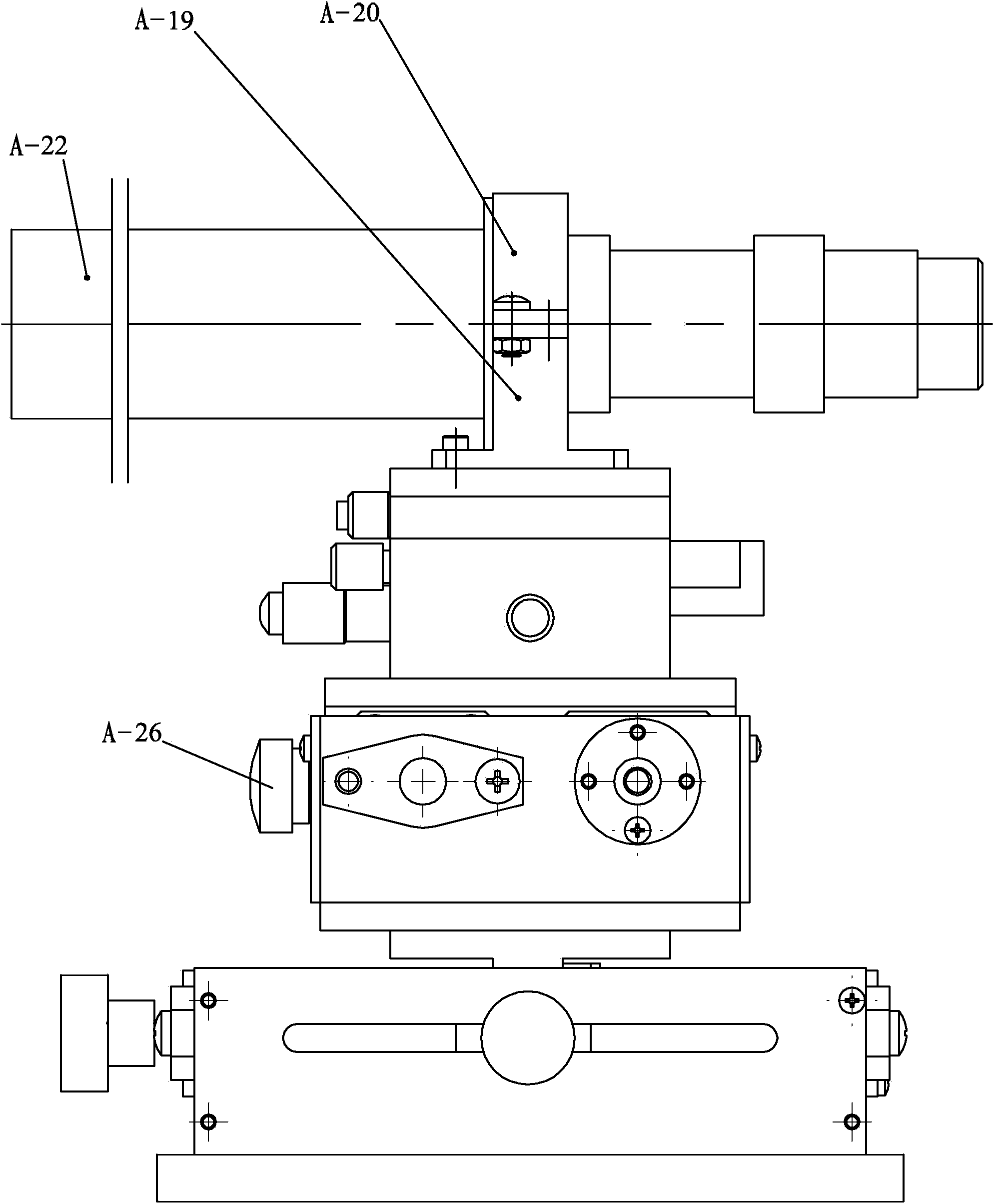 Multi-axis linkage mechanical device used for finely repairing micro-defects on surface of optical element