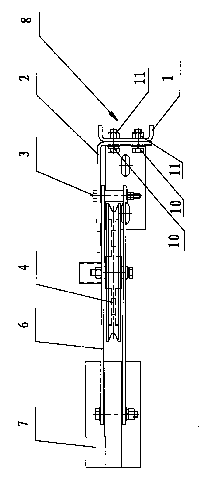 Wire rope tension device for elevator speed limiter