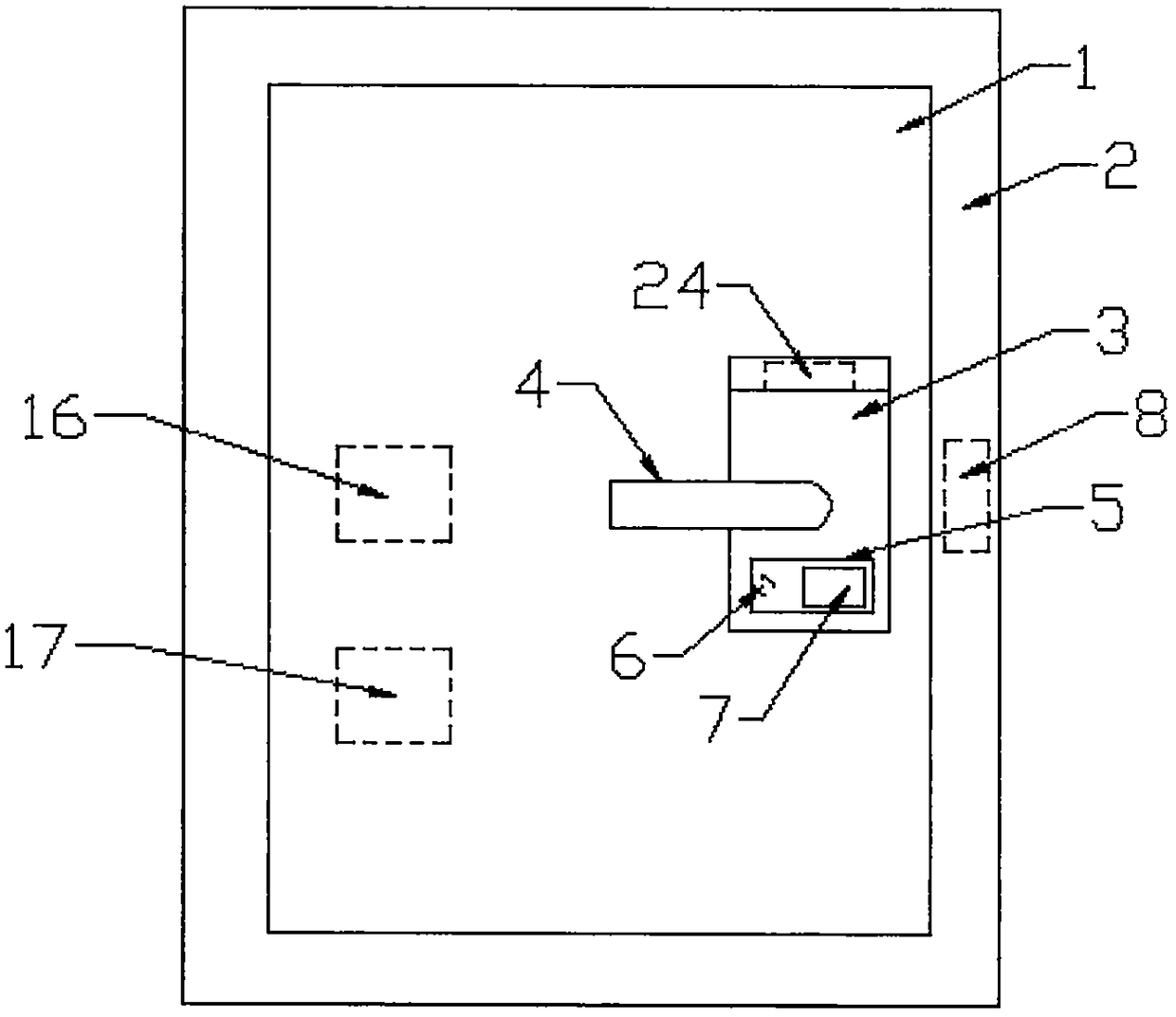 Security intelligent household door with automatic induction alarming function