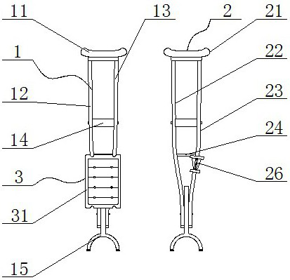 Multifunctional walking-assisting double crutch for hospital