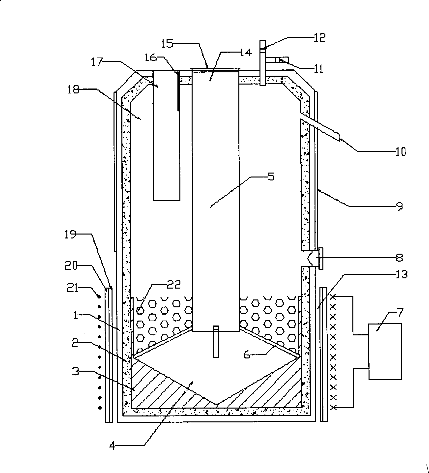 Furnace for abstracting high-purity magnesium metal by electromagnetic method