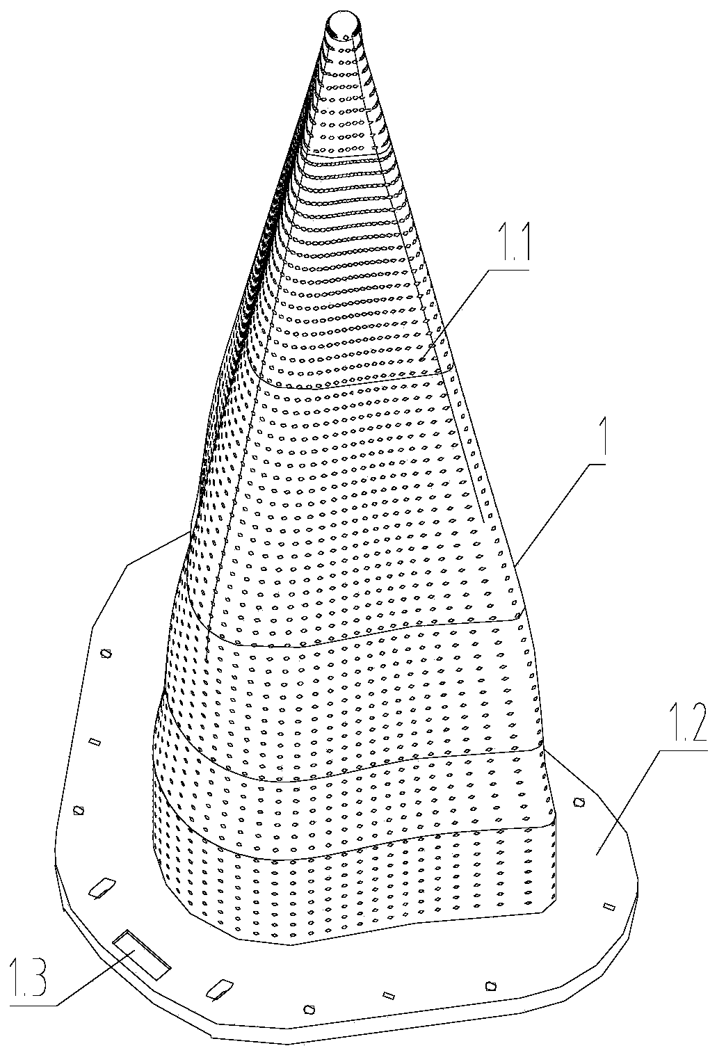 Quasi-three-way fabric with special-shaped curved surface and its weaving process method and application