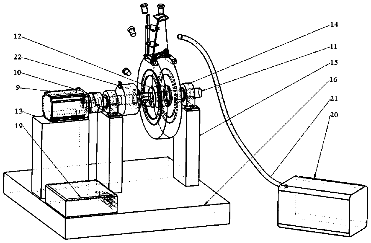 Turbine blade rotating dynamic airflow exciting force measuring device