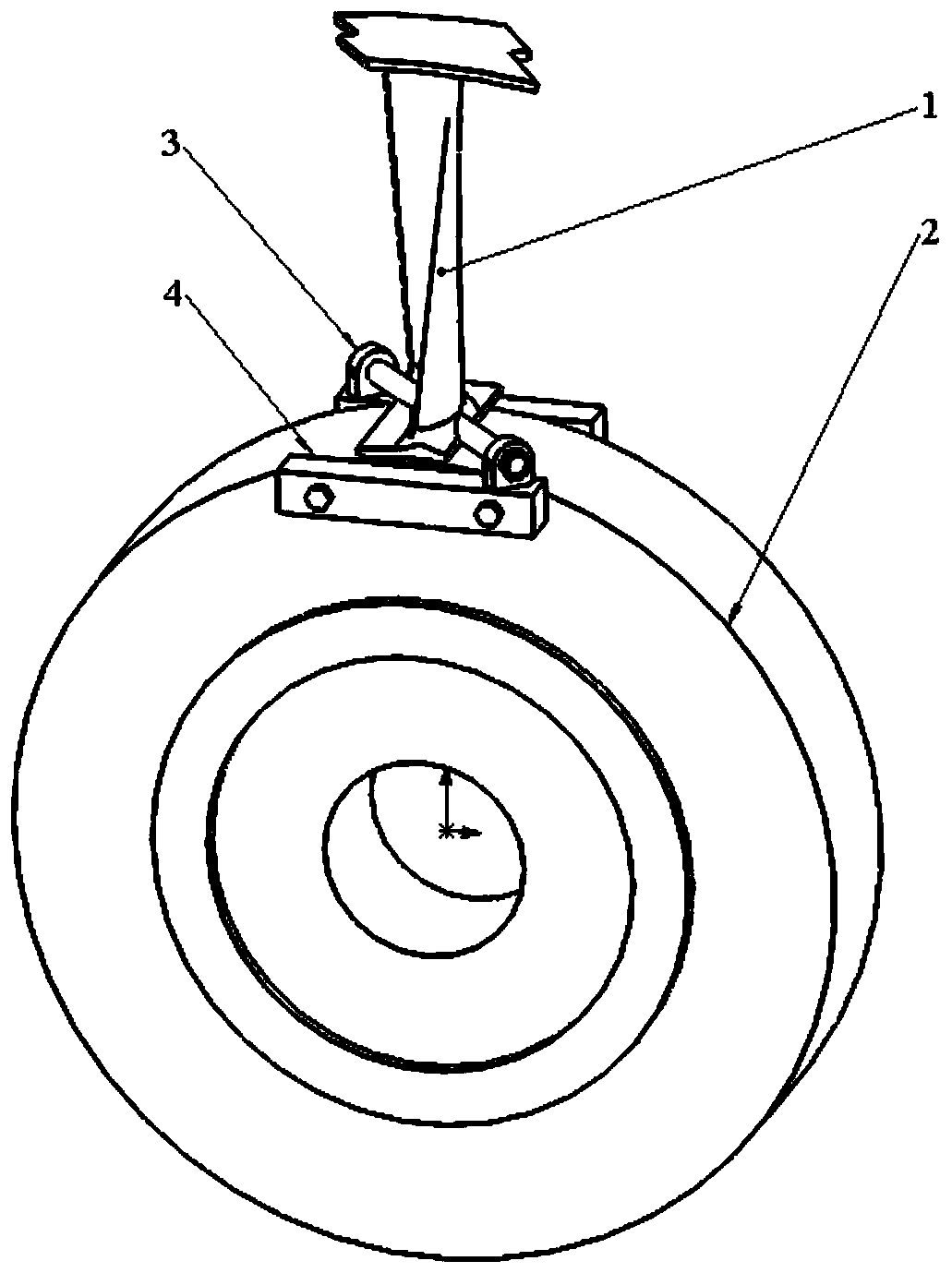 Turbine blade rotating dynamic airflow exciting force measuring device