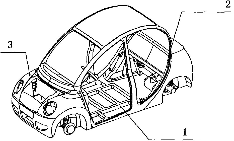 Triad structure light electric vehicle main body structure