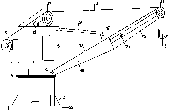 Marine deck crane