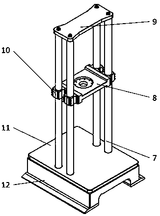 Device and method for testing fatigue mechanical property of material under tensile-bending composite load