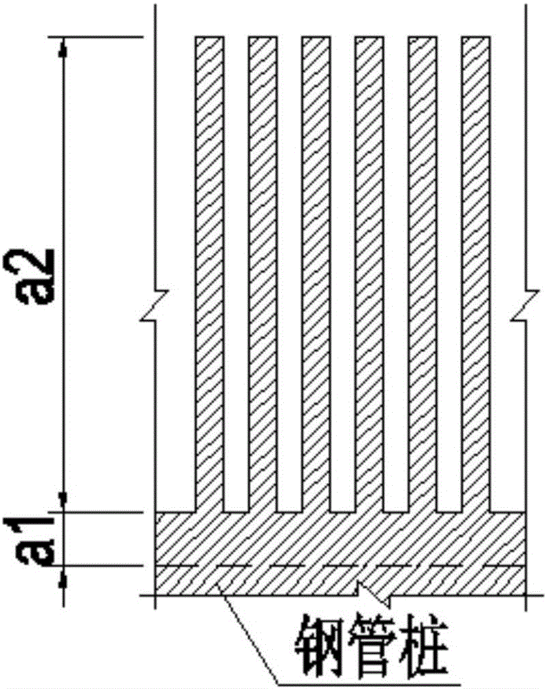 Steel pipe composite pile foundation applicable to deep water and coral reef geology