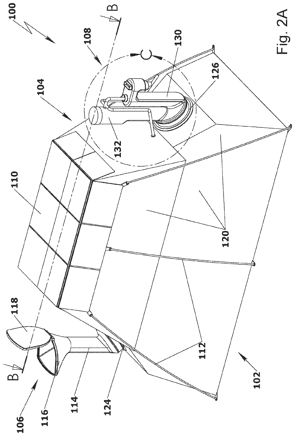 Lightweight appliance with exoskeletal support respective kit-of-parts and method for production of biogas and liquid fertilizer