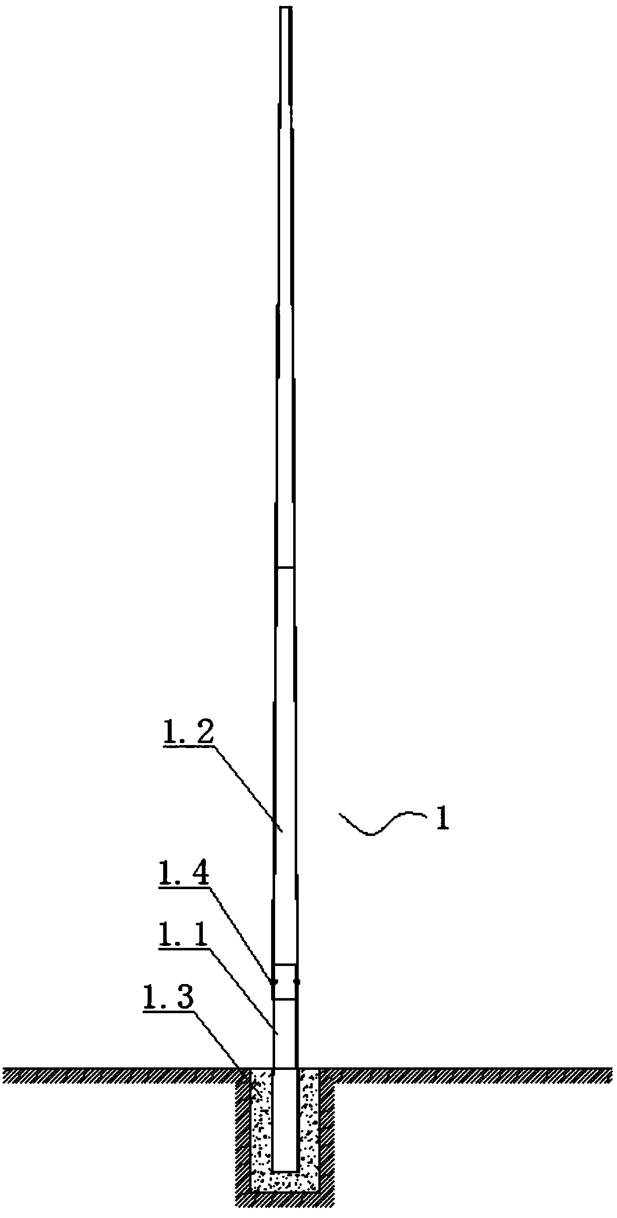 Mechanical Vertical Pole Installation Method of Polyurethane Composite Pole