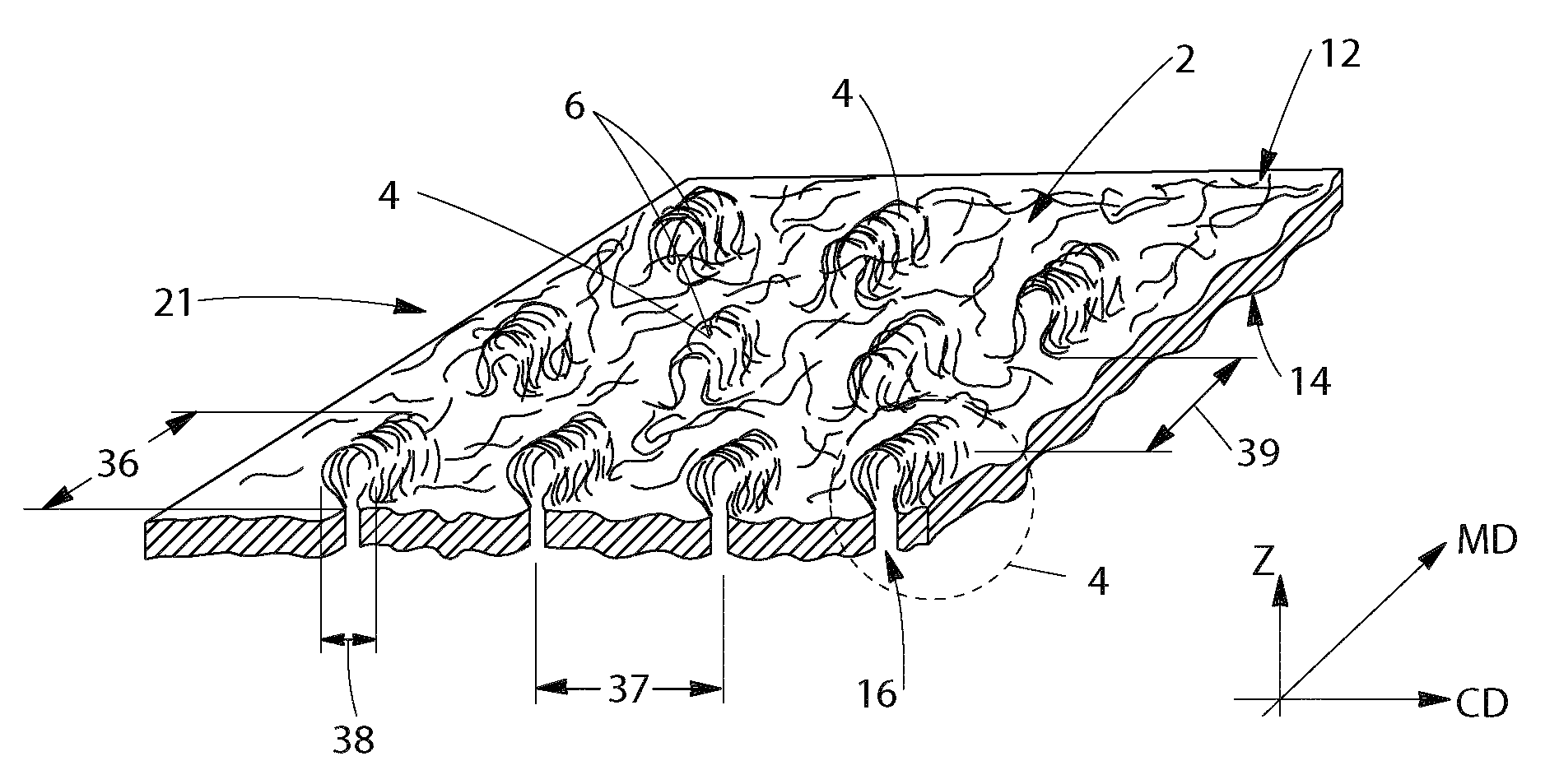 Structured Fibrous Web