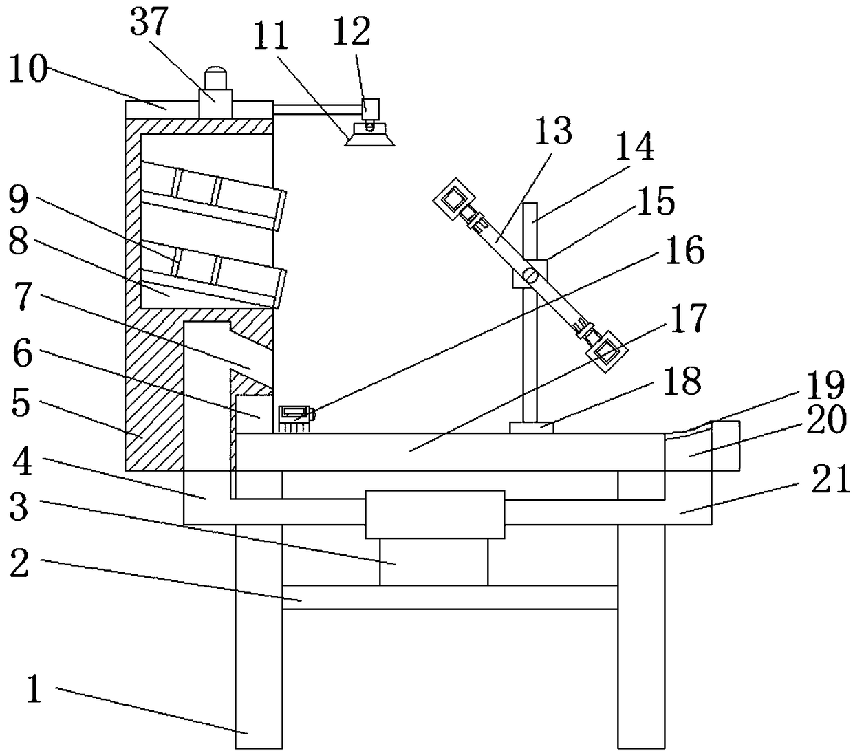 Assembly platform with great dedusting effect for technological development of computer hardware