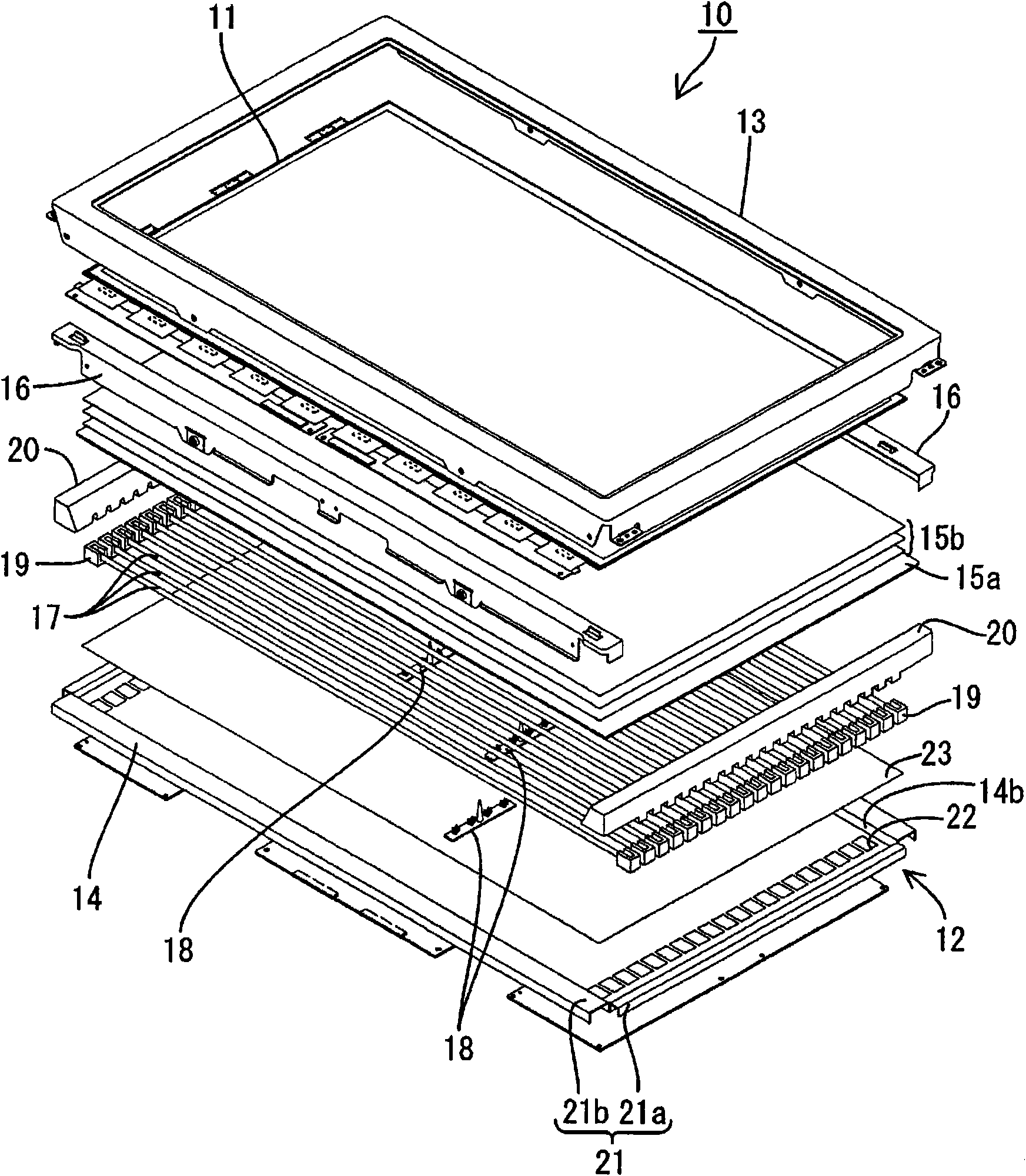 Illuminating apparatus, display apparatus and television receiving apparatus