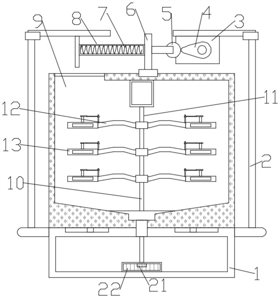 Raw material stirring device for highway bridge duct grouting