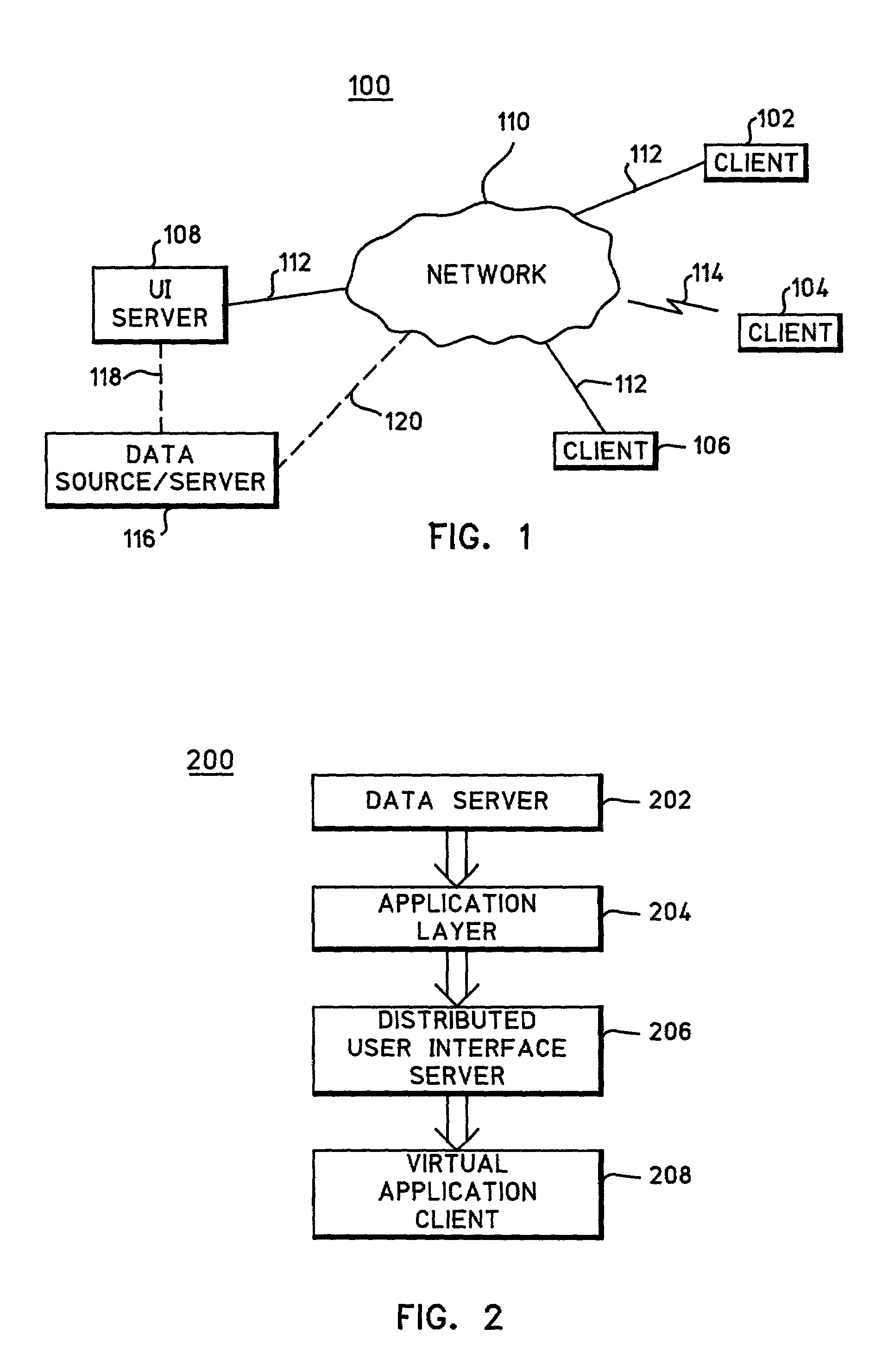 Platform-independent distributed user interface server architecture